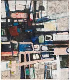 Khadeir Al Shakarji, Untitled, 1960, oil on burlap