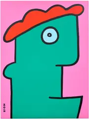I can control my emotions down to my socks by Thierry Noir, 2022, acrylic on canvas, sold Apr 2026
