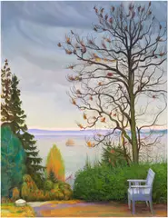Harald Sohlberg, Autumn at Leangbukten, Oslofjord (Höst ved Leangbukten, Oslofjord), 1926, oil on canvas