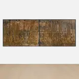 Anselm Kiefer, Right wing, left wing, 1991, emulsion, oil and dried plants on canvas, in artist's frames, diptych