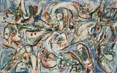 Pierre Alechinsky, Les Polyglottes, 1959-1960, oil on canvas