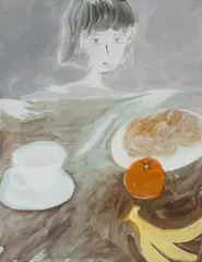 Yu Nishimura, On the Table, 2018, oil on canvas