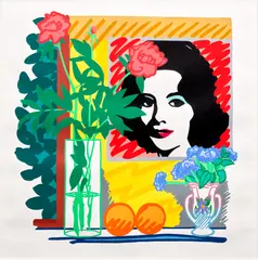 Tom Wesselmann, Still Life with Liz (Filled In), 1992, Liquitex and graphite on ragboard