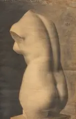 Vilhelm Hammershøi, Study drawing after plaster cast of ancient Greek Aphrodite, torso from c. 500 B.C. (Studietegning efter gipsafstøbning efter antik græsk Afrodite, torso fra ca. 500 F.Kr.), 1880, charcoal on paper
