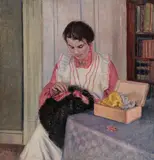Ludvig Find, The New Hat (Den ny hat), 1907, oil on canvas
