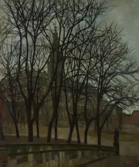 Svend Hammershøi, A View from the Stock Exchange of Copenhagen (Udsigt fra Børsen), 1944, oil on canvas