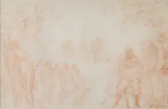 James Ensor, Danse dans la clairière, 1913, sanguine on paper