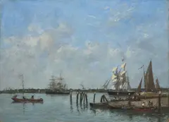 Eugène Louis Boudin, Port de Rotterdam, marée basse, 1879, oil on canvas