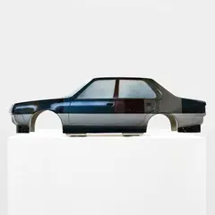 Michelangelo Pistoletto, Lo Specchio Tassi (The mirror art-taxi), 1982, airbrush paint on polyester