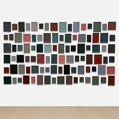Allan McCollum, Collection of Ninety-Six Plaster Surrogates, 1989, enamel on cast hydrostone, in 96 parts