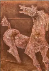 M. F. Husain, Untitled (Galloping Horse), 1973, oil on canvas