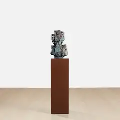 Rebecca Warren, Model for a Degenerate Building, 2009, hand-painted clay on painted MDF plinth