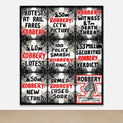 Gilbert&George, Robbery, 2011, hand-dyed gelatin silver print, in artists' frame, in 9 parts
