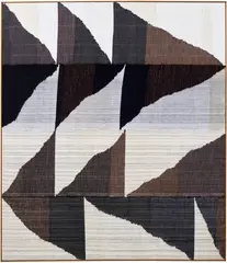 Brent Wadden, Alignment #28, 2013, hand-woven fibres, wool, cotton and acrylic on canvas, in artist's frame