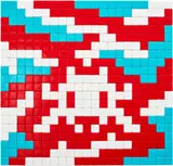 Invader, CAMO W-2C-M4, 2023, ceramic tile on panel
