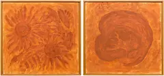 Solange Pessoa, Two Works: Untitled , from the series Mundão, 2017, mineral pigment on canvas laid down on panel, in artist's frame
