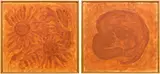 Solange Pessoa, Two Works: Untitled , from the series Mundão, 2017, mineral pigment on canvas laid down on panel, in artist's frame