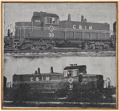 Richard Pettibone, Untitled (train series), 1967, synthetic polymer paint and photo engraving on canvas, in artist's frame