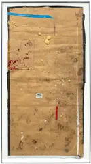 Sterling Ruby, EXHM/DS3, 2011, collage and urethane on cardboard, in artist's frame