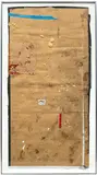 Sterling Ruby, EXHM/DS3, 2011, collage and urethane on cardboard, in artist's frame