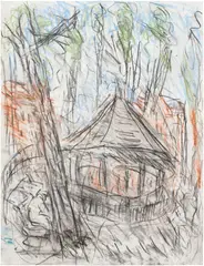 Leon Kossoff, Arnold Circus, 2008-2010, charcoal and pastel on paper