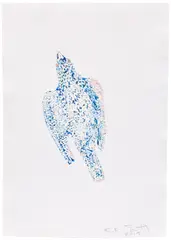 Kiki Smith, Spring Bird, 2019, monoprint, ink, watercolour and pencil on paper
