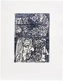 Nicole Eisenman, Three Heads, 2023, intaglio etching with Chine Collé ​