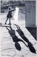 Hans-Peter Feldmann, Two girls with shadow, 2004, cut gelatin silver print