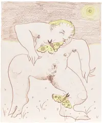 Georg Wilson, Mothe Teaser, 2022, coloured pencil on paper