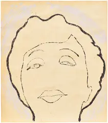Andy Warhol, Head of a Woman, 1952, ink on paper