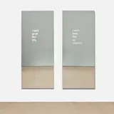 Ken Lum, Mirror-Diptychon, 2004, vinyl on mirror mounted to acrylic on aluminium, in 2 parts