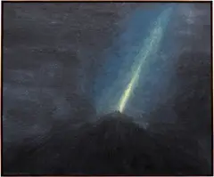 Brice Guilbert, Fournez, 2018, oilstick on panel, in artist's frame