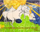 Werner Büttner, Die Tage rennen davon wie edle Rösser über den Hügel [The Days Are Running Away Like Noble Steeds Running Over the Hill], 2011, oil on canvas