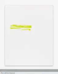 David Ostrowski, F (H), 2014, acrylic, lacquer and paper on canvas, in artist's frame