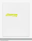 David Ostrowski, F (H), 2014, acrylic, lacquer and paper on canvas, in artist's frame