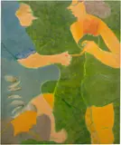 Anna Schachinger, Sehenden Auges, 2022, oil and ink on linen