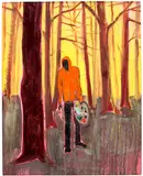 Kim Dorland, Zombie Painter, 2018, oil on canvas laid down on panel