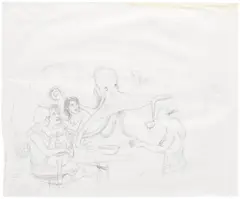 Jim Shaw, Untitled Study for "Women in the Wilderness", 2005, graphite on vellum