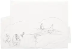 Jim Shaw, Untitled Study for "Women in the Wilderness", 2005, graphite and tape on vellum