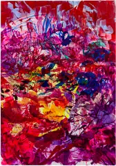 Jadé Fadojutimi, O! The Climate Has A Temper Today, 2024, acrylic, oil, oil pastel and oil bar on canvas