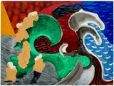 David Hockney, The Only One with Waves, 1991, oil on canvas