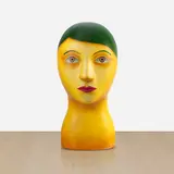 Nicolas Party, Head with a Frog, 2021, oil and acrylic on fiberglass shell and polyurethane foam​