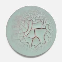 Adriana Varejão, Monocromo Redondo Ge, 2014, oil and plaster on canvas