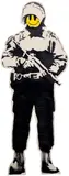 Banksy, Smiling Copper, 2003, spray paint and acrylic on cardboard