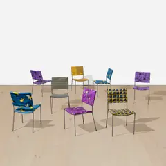 Franz West, Eight Works: (i-viii) Doku-Stuhl (Doku-Chair), 1997, steel, plywood, foam and fabric