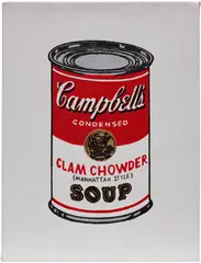 Andy Warhol 'Clam Chowder Soup' by Richard Pettibone, 1987, acrylic and silkscreen ink on canvas, sold Jun 2026