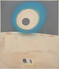 Pyotr Belenok, The Swimmer, 1987, mixed media on board