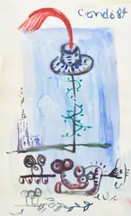 George Condo, Untitled, 1984, watercolour on paper