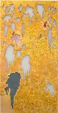 Cindy Phenix, Own Destruction, 2020, gold leaf, paper, oil and pastel on MDF