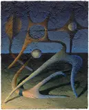 Alicia Adamerovich, Absolute Position, 2022, oil and sand on linen mounted on panel
